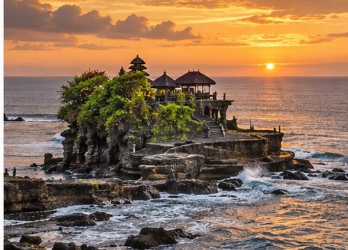 Tanah Lot temple at sunset